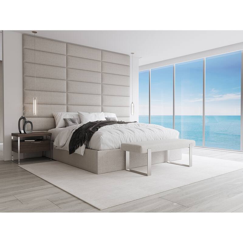 Vant Upholstered Bed Bench - Weave Moondust Grey