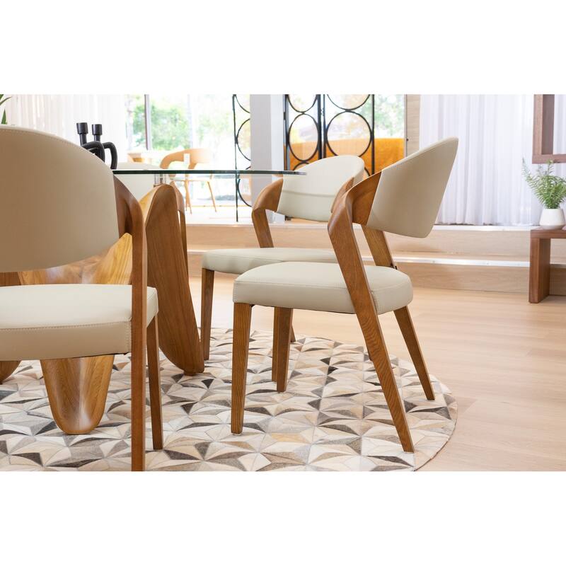 Modrest Arlo Grey & Walnut Dining Chair (Set of 2)