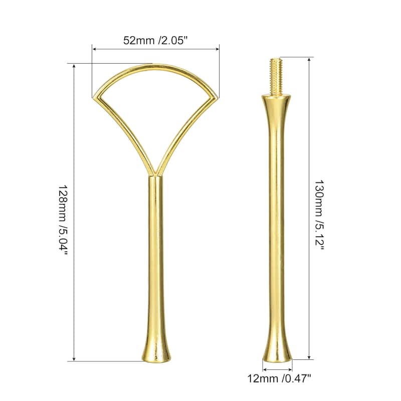 Cake Tray Stand Handle Cupcake Dessert Plate Hardware Fitting Holder Rod Stand Handle, 3-Tiers - Gold - 1 Set