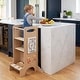 preview thumbnail 4 of 8, Gymax Wooden Toddler Standing Tower w/Chalkboard Montessori Games 3