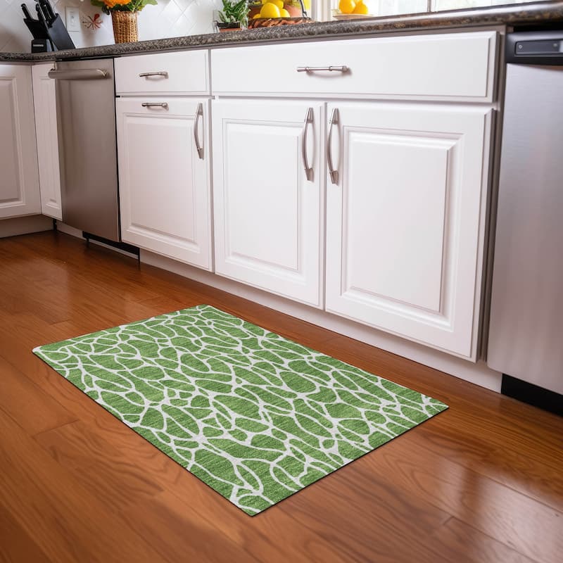 Machine Washable Indoor/ Outdoor Modern Chantille Rug