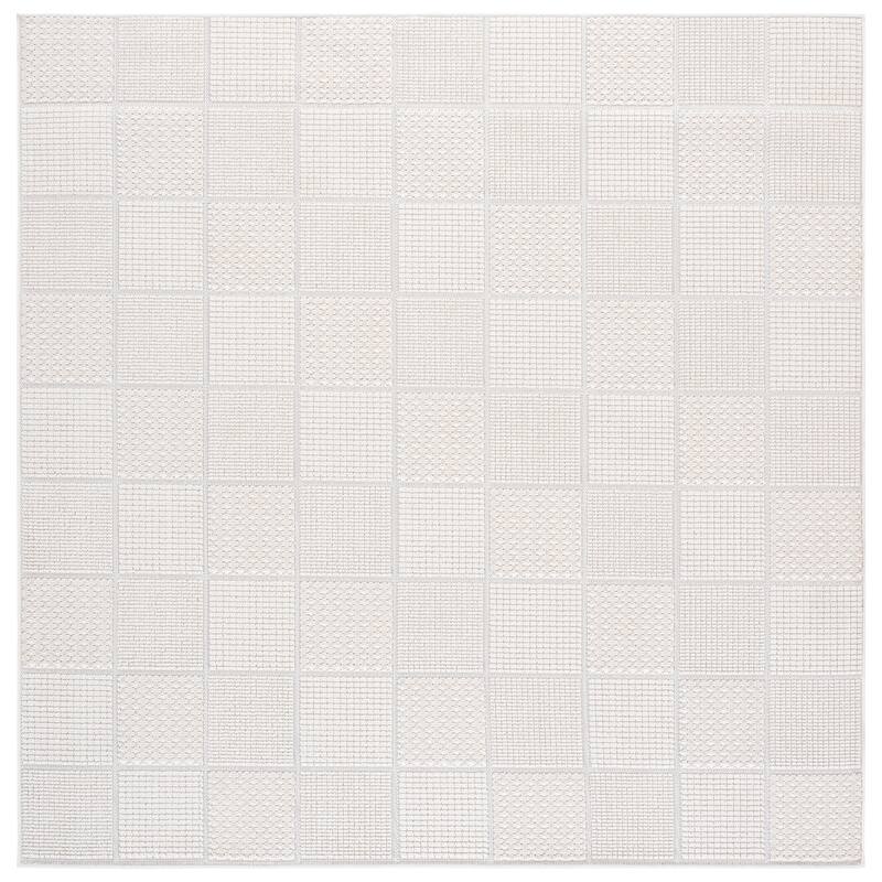 SAFAVIEH Veranda Antonietta Washable Indoor/Outdoor Rug - Weather Resistant & Easy Cleaning - 6'7" Square - Ivory/Beige