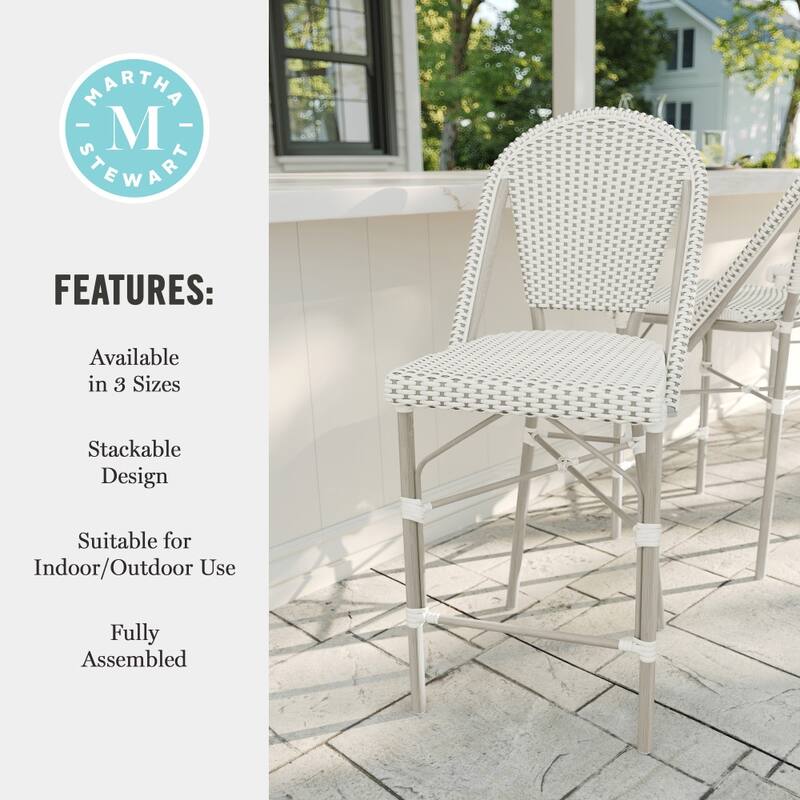 Martha Stewart 2PK All-Weather Stackable Patio Bistro Counter Stools - 18.5"W x 23.25"D x 42"H