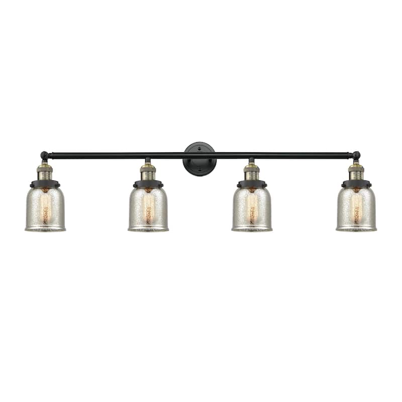 Innovations Lighting Small Bell 4 Light 43" Wide Bathroom Vanity Light - Black Antique Brass / Silver Plated Mercury