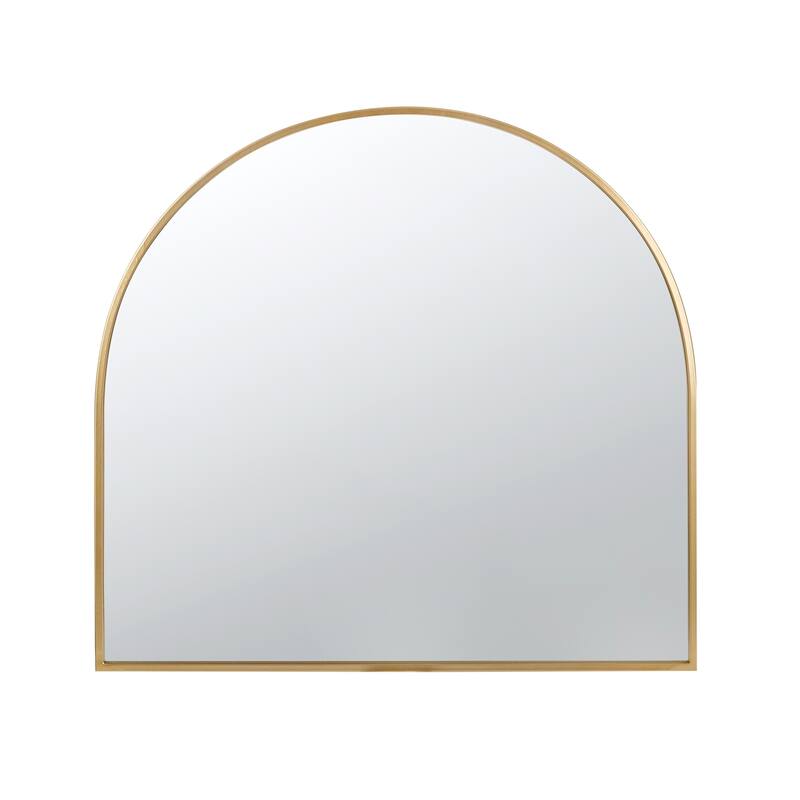 33" x 31" Arched Decorative Accent Mirror with Iron Gold Frame