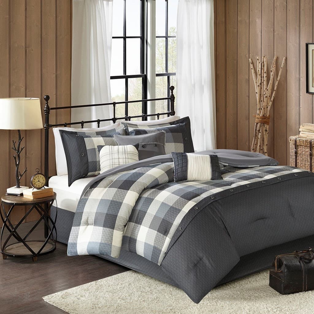 GDF Studio - Ridge 7-Piece Herringbone Comforter Set.