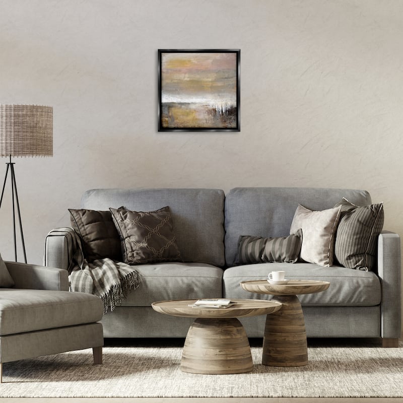 Stupell Neutral Earthy Abstract Landscape Framed Floater Canvas Wall Art Design By Karen Hale