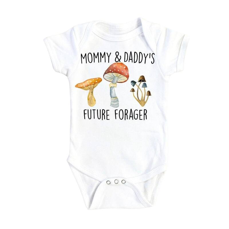 Mushroom Forager - Baby Boy Girl Clothes Infant Bodysuit Funny Cute Newborn - White - Newborn