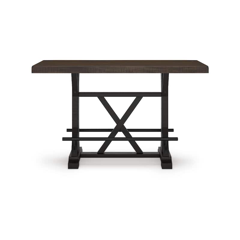 Signature Design by Ashley Valebeck Black/Brown Rectangular Dining Counter Table - 30"W x 60"D x 36"H