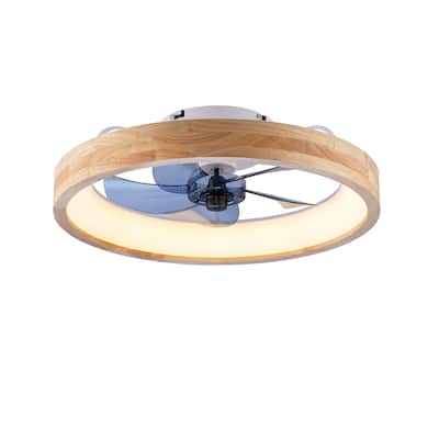20" Ceiling Fans with Lights and Remote, 3000-6500K Dimmable Modern Flush Mount LED Fan Light, 6 Speeds, Quiet DC Motor