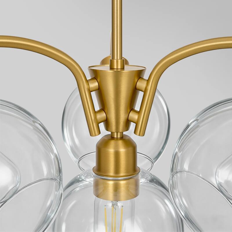 LamQee Sputnik Metal Chandelier with Clear Glass Globe Shades