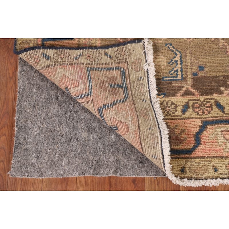 Geometric Hamedan Vintage Persian Rug Handmade Wool Carpet - 3'10"x 5'1"