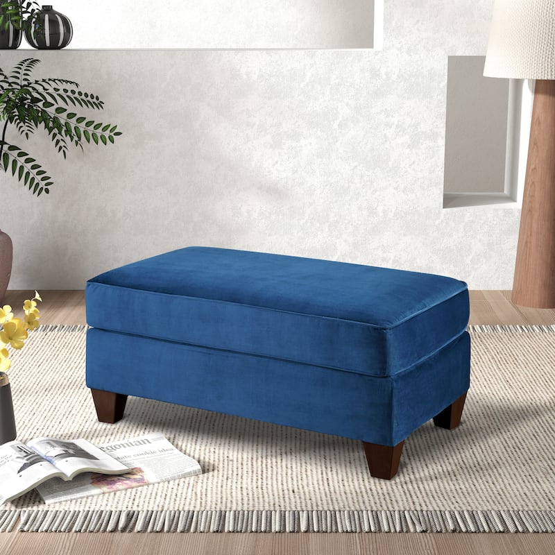 Roundhill Furniture Camero Fabric Cocktail Ottoman in Navy Blue