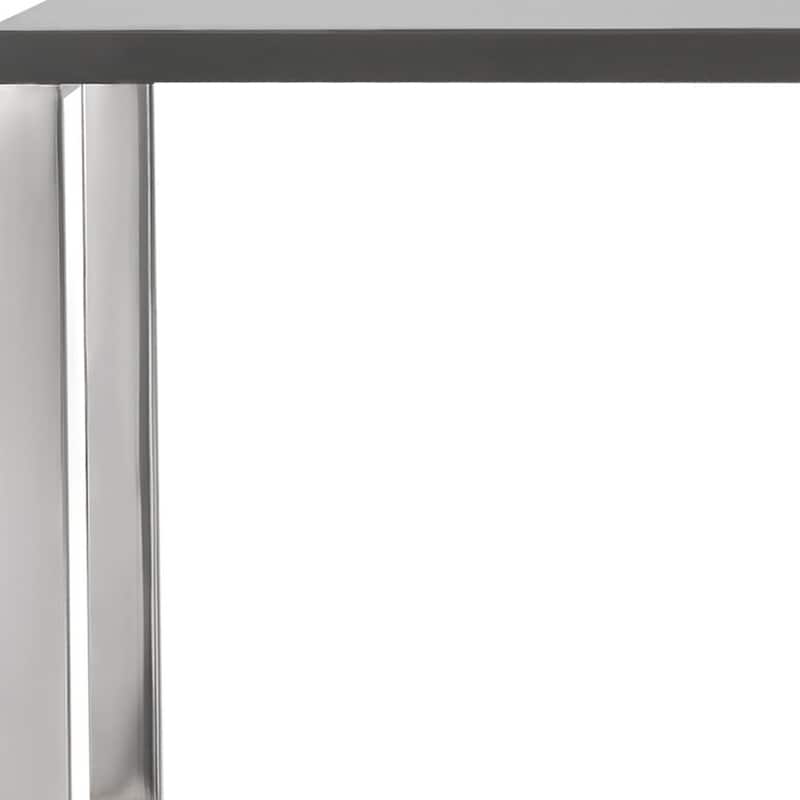 HomeRoots 47" Gray and Silver Wood and Stainless Steel Sled Writing Desk