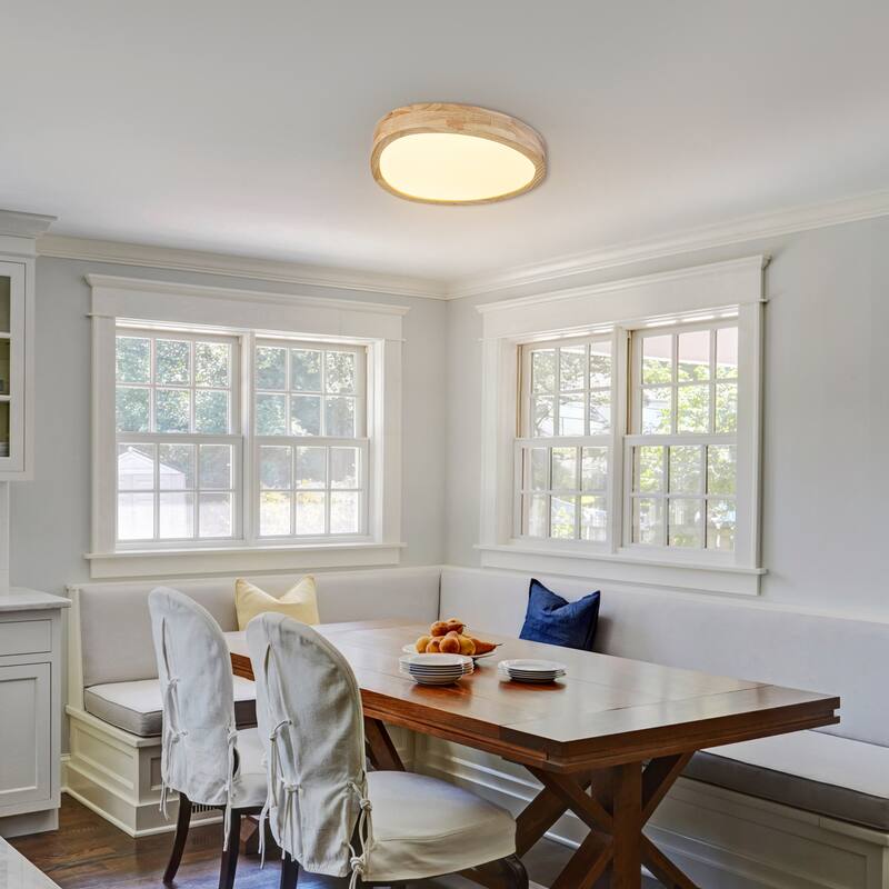 Integrated LED 5CCT Farmhouse Flush Mount Ceiling Light, 5 Color Temperature Selectable