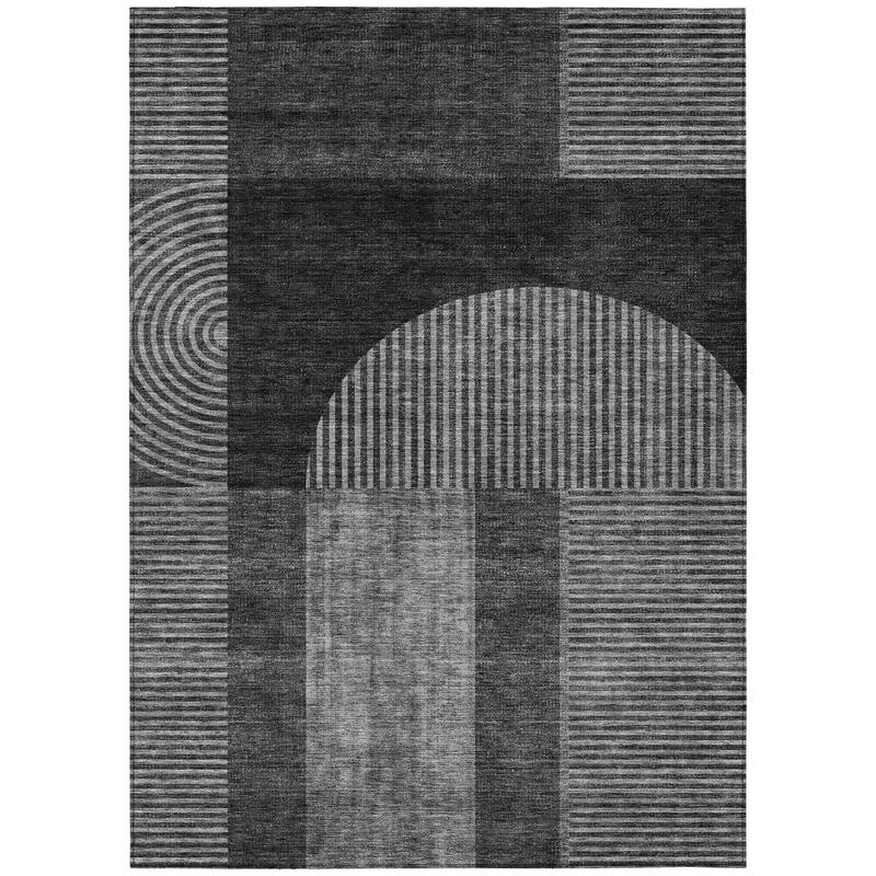 HomeRoots Geometric Transitional Rectangle Outdoor Rug