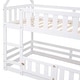 preview thumbnail 8 of 13, House Bunk Bed Toddler Floor Bed Solid Wood Kids Bed with Safety Fence and Lockable Small Door for Kids-Twin over Twin, White