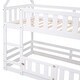 preview thumbnail 8 of 34, House-Shaped Design Wood Bunk Bed with Fence-shaped Guardrail, more Playful Space