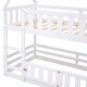 Pine Wood Twin over Twin Bunk Bed with Fence and Door, Sturdy ...