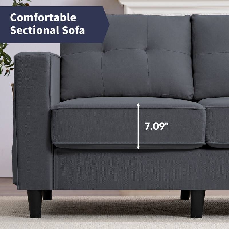 Mixoy 108"Snowflake Velvet Oversized Modular Sectional Sofa,L-Shaped Sectional Sofas with Side Pocket,Large 6 Seater Corner Sofa