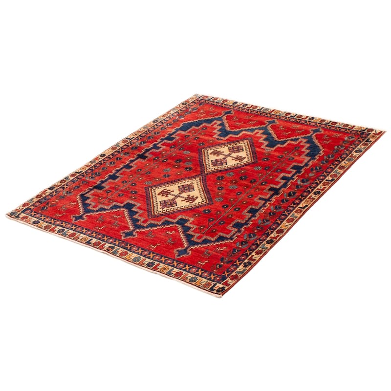 ECARPETGALLERY Hand-knotted Melis Vintage Red Wool Rug - 4'9 x 5'11
