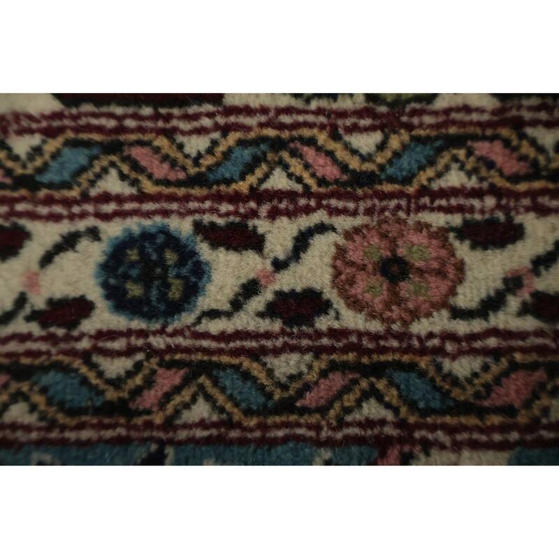 Hand Knotted Oriental 100% Wool Carpet Traditional All-Over Navy Blue & Blues Ziegler Runner Rug - 15' 10'' X 3' 4''