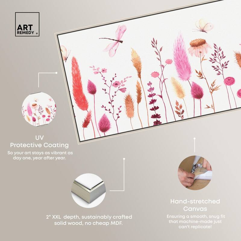 Dried Floral Dragonfly Panoramic Canvas by Art Remedy