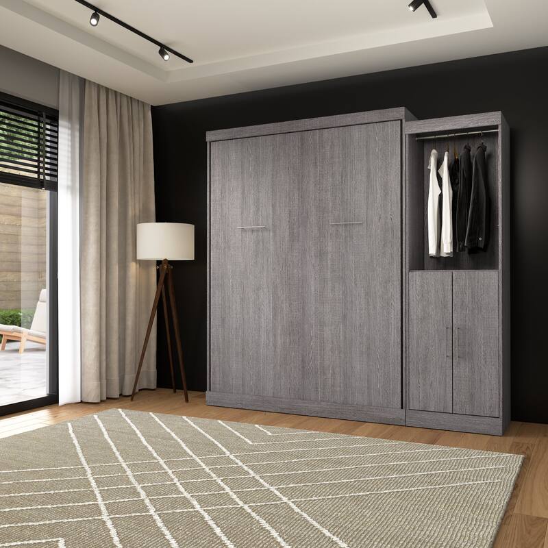 Nebula Queen Murphy Bed with Closet Organizer (90W) by Bestar