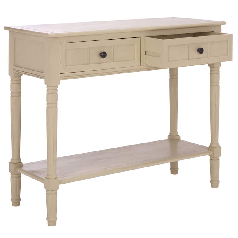 SAFAVIEH Camilla Grey 2-Drawer Console Table - 35.8" x 13.8" x 29.5" - 36"W x 14"D x 30"H