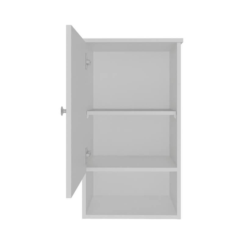 Medicine Cabinet with 1 Door, 3 Shelves for Bathroom Storage, Space-Saving, Durable Manufactured Wood