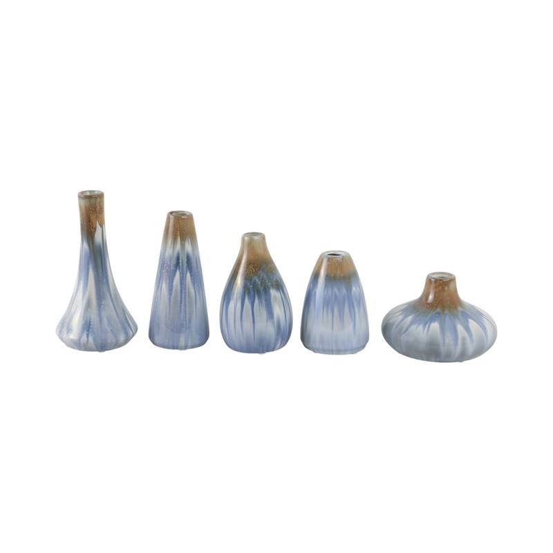 Stoneware Decorative Vases with Silhouettes Curved Forms (Set of 5)