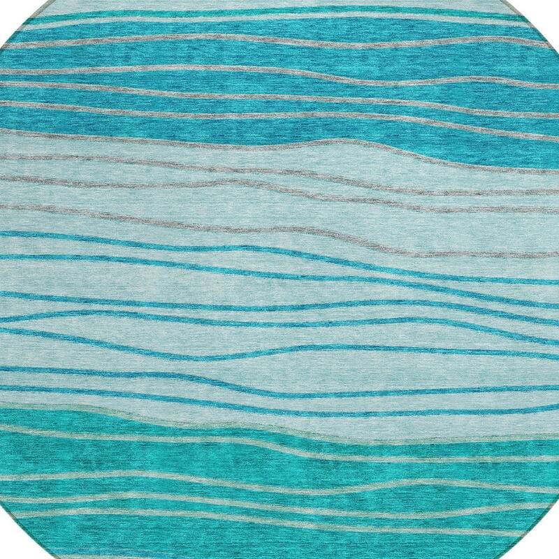 HomeRoots Striped Transitional Rectangle Outdoor Rug