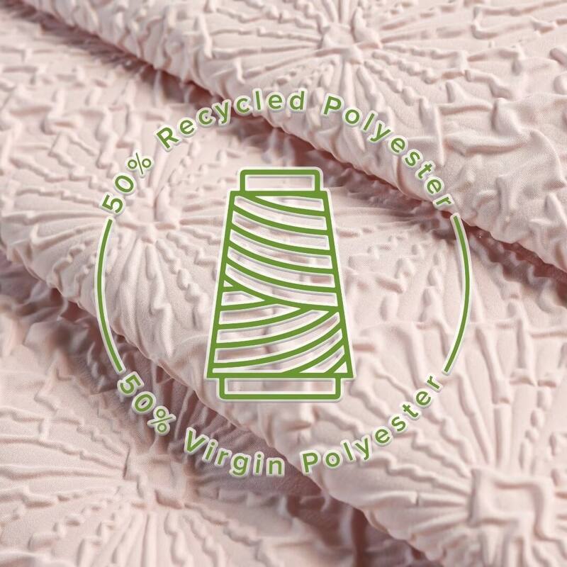 Starburst Crinkle Shower Curtain with Snap-in Liner 12 Hooks Included