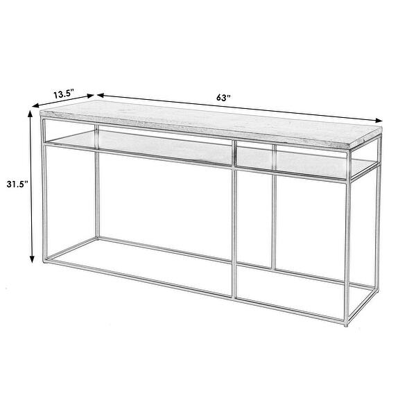 Sutton 63" Iron and Wood Console Table with Storage