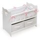preview thumbnail 2 of 8, Badger Basket Doll Crib with Bedding, Two Baskets, and Free Personalization Kit - White Rose