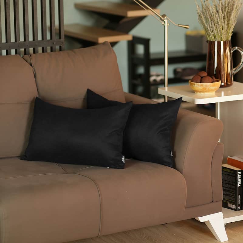 Honey Set of 2 Decorative Throw Pillow Cover Solid Color Lumbar