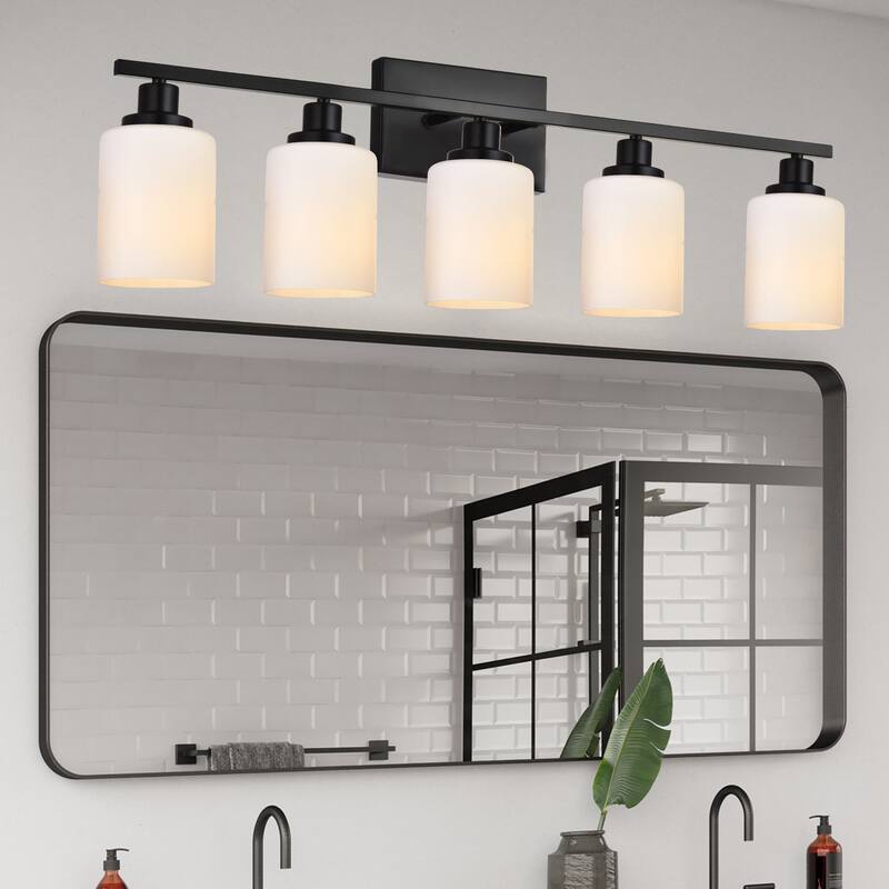5-Light Bathroom Vanity Light - Black