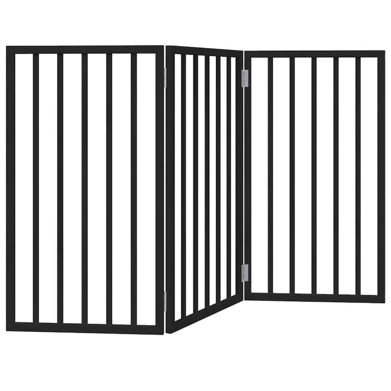 vidaXL Dog Gate Foldable Poplar Wood