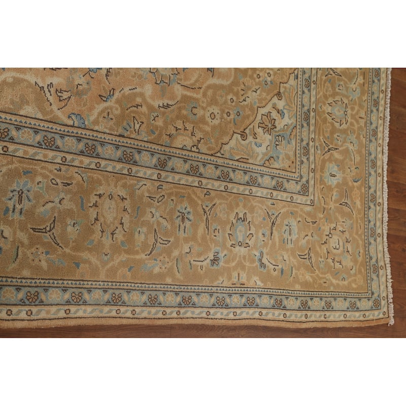 Mashad Persian Vintage Area Rug Hand-Knotted Wool Carpet - 6'6"x 9'10"