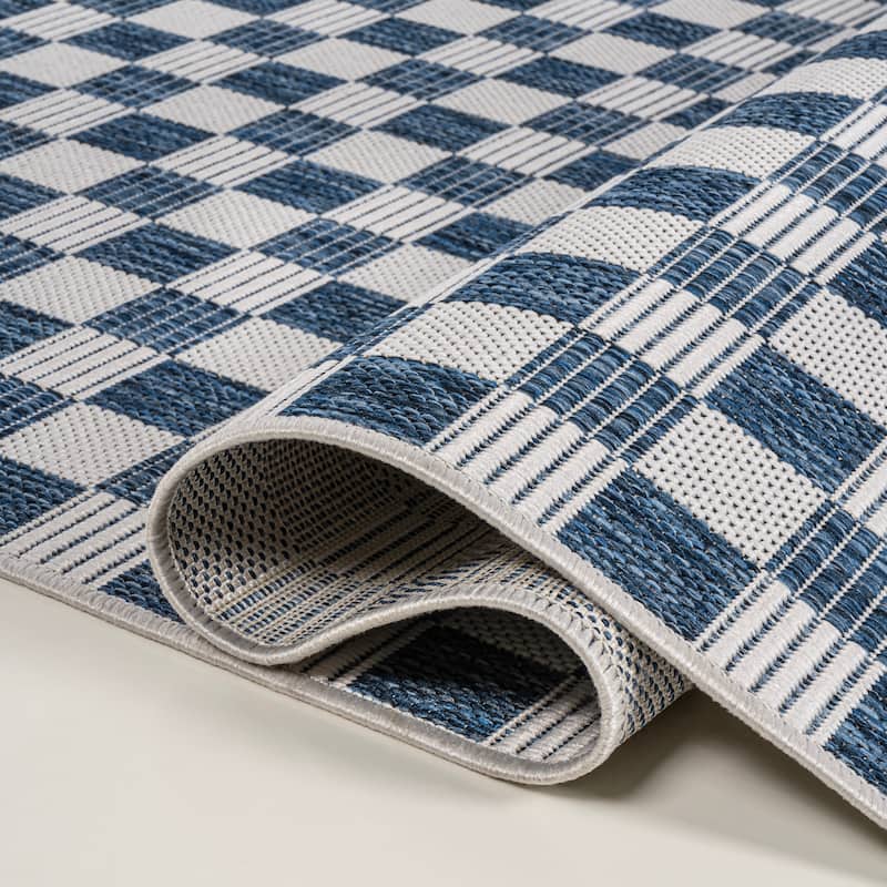 JONATHAN Y Maribel Traditional Cottage Checkerboard Green/Cream Indoor/Outdoor Area Rug