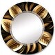 preview thumbnail 2 of 12, Designart 'Golden Lily On Black III' Printed Floral Lily Wall Mirror