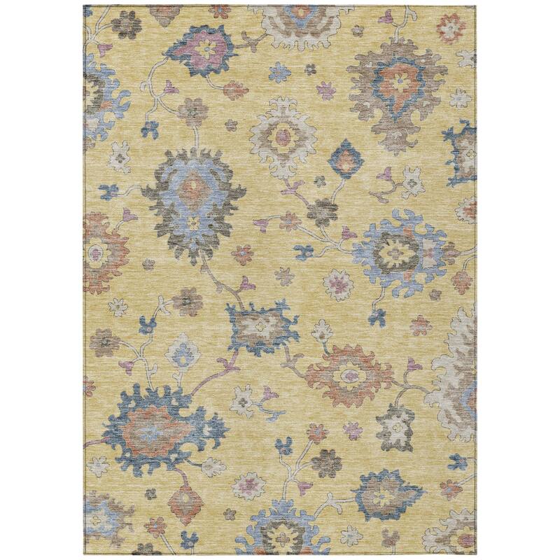HomeRoots Floral Transitional Rectangle Outdoor Rug