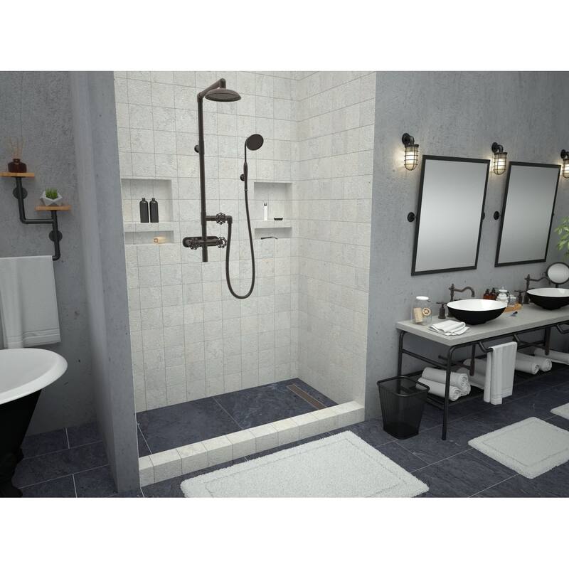 Tile Redi RT3754RPVC Redi Trench 54" x 37" Rectangular Shower Base