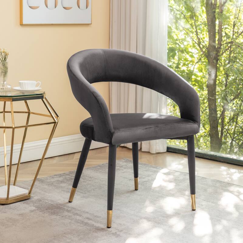 Porthos Home Xan Velvet Upholstered Dining Chair with Velvet Covered Iron Legs