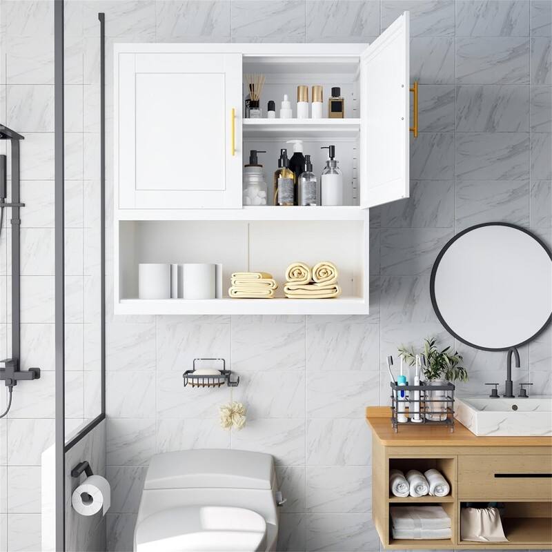 Metal Bathroom Cabinet with Doors, Over Toilet Storage