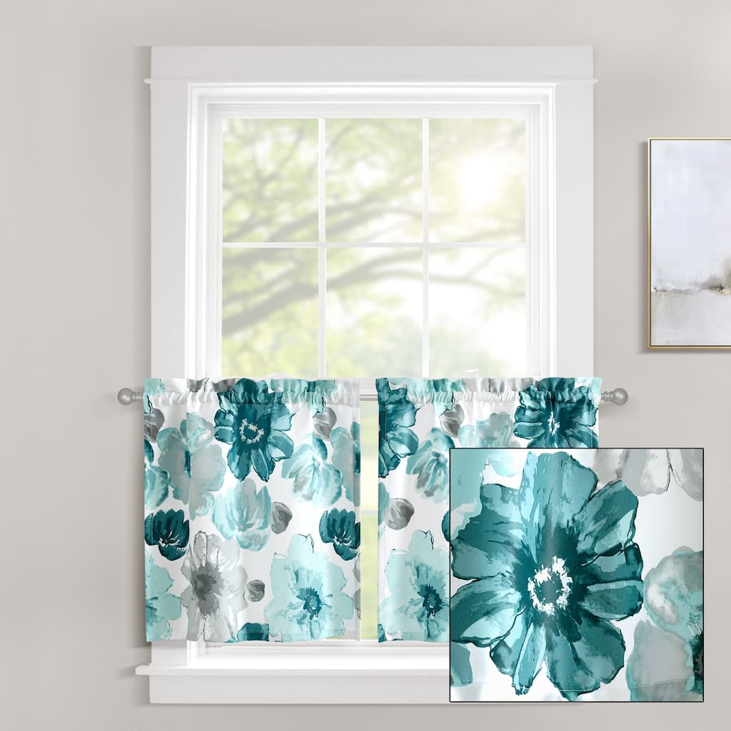 Lush Decor Leah Light Filtering Kitchen Tiers