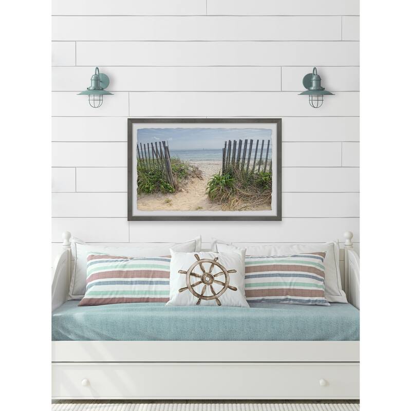 Beach Scene Framed Print - Coastal Wall Art - Ocean Landscape Painting - Home Decor Picture
