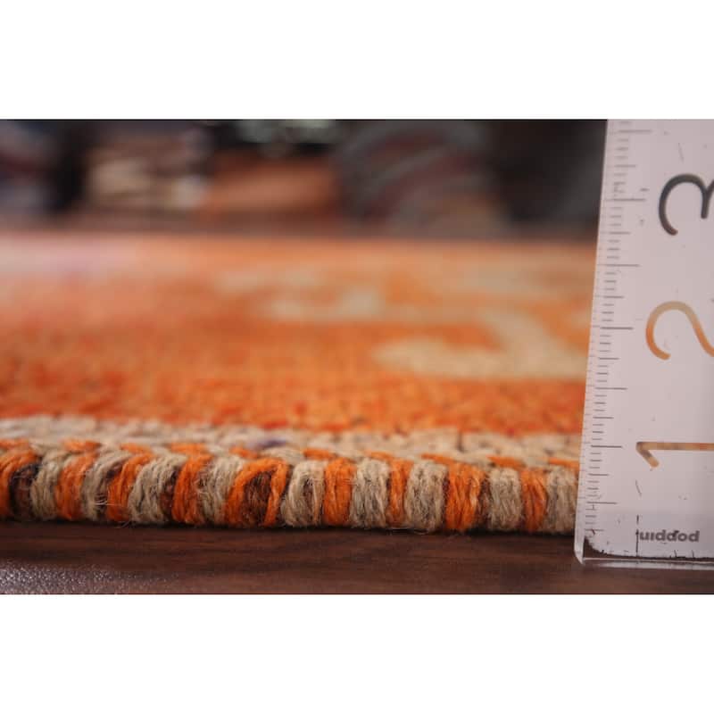Transitional Oushak Vintage Runner Rug Handmade Wool Carpet - 3'6"x 9'9"