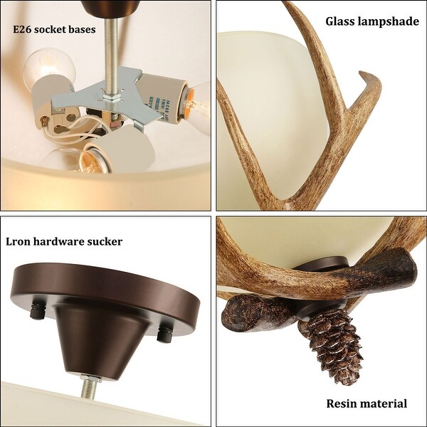 Flush mount antler ceiling light deals