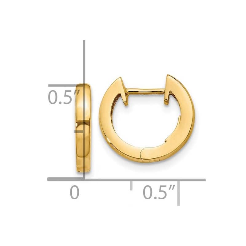 Curata 10k Yellow Gold Polished 9x2.5mm Hinged Hoop Earrings